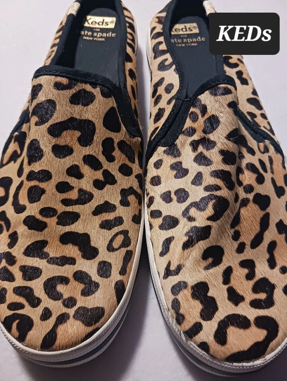 KEDs KATE SPADE Collab Animal Print Slip On Sneakers Shoes Womens Size 11